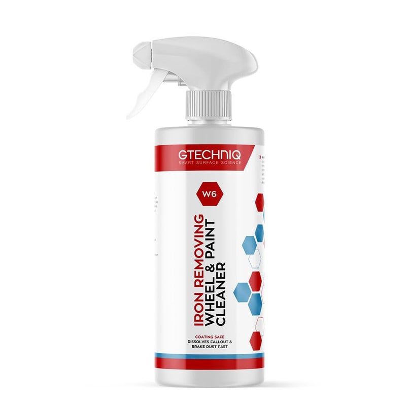 Gtechniq W6 Iron Removing Wheel & Paint Cleaner for Cars 500ml | Powerful Iron and Fallout Remover, Dissolves Contaminants Safely, Protects Paintwork and Wheels - Image 1