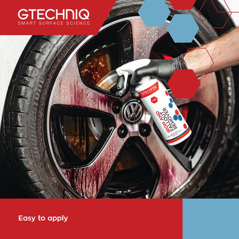 Gtechniq W6 Iron Removing Wheel & Paint Cleaner for Cars 500ml | Powerful Iron and Fallout Remover, Dissolves Contaminants Safely, Protects Paintwork and Wheels - Image 4