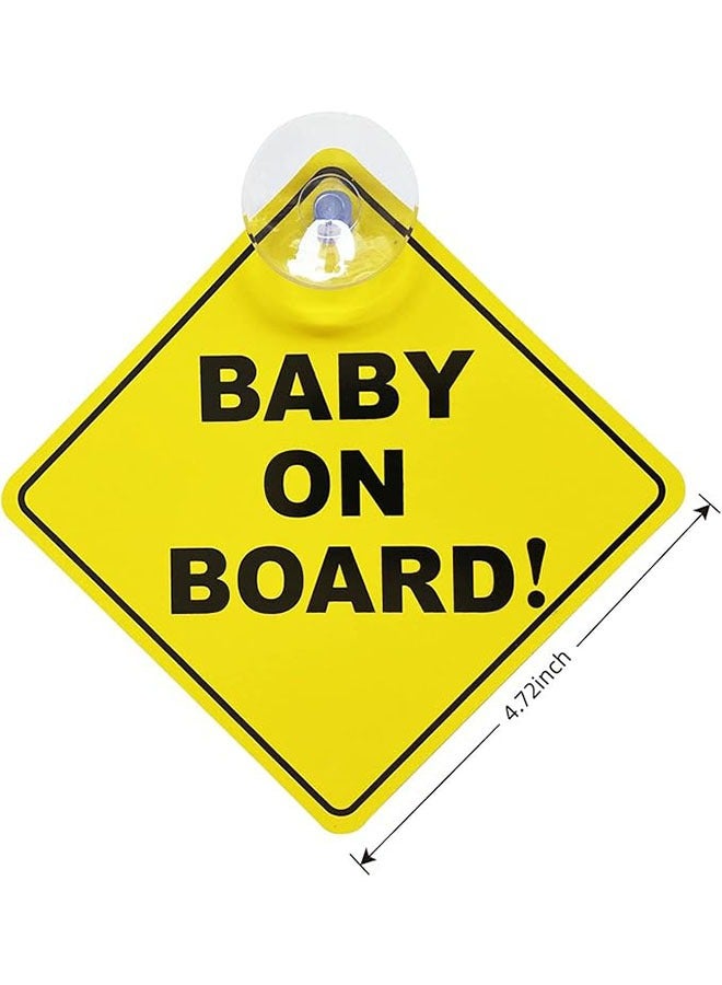 تودي جي هو Baby on Board Sticker for Cars 2PCS , Baby On Board Warning Signs with Suction Cups , Durable and Strong Without Residue - Image 2
