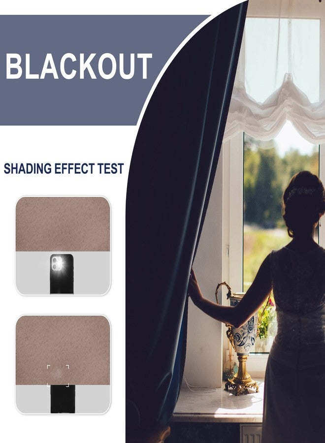 JIUZHEN Blackout Curtains for Bedroom - Thermal Insulated Room Darkening Rod Pocket Curtains for Living Room, Set of 2 Panels with Tiebacks, 42 x 63 Inch Length, Cappuccino - Image 2