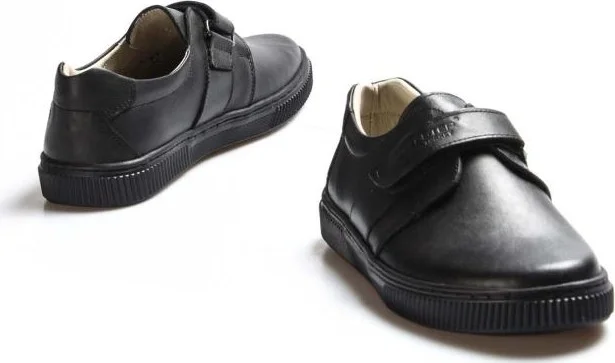 فاست ستيب Unisex Genuine Leather Banded Velcro Orthopedic Casual Daily Children's School Shoes Black 770fa912