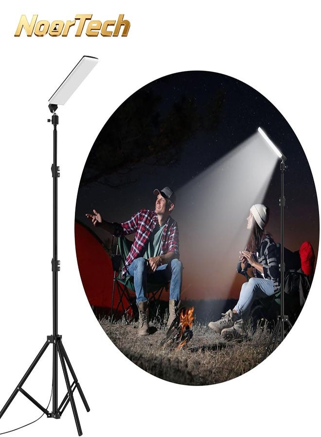 NoorTech Camping Light, Camping Work Light with Stand, 1680 Lumens Telescoping Camping Light Tripod, Led Camping Lights for Backcountry Camping, Stall Lighting, Outdoor BBQ, USB Interface Powered - Image 1