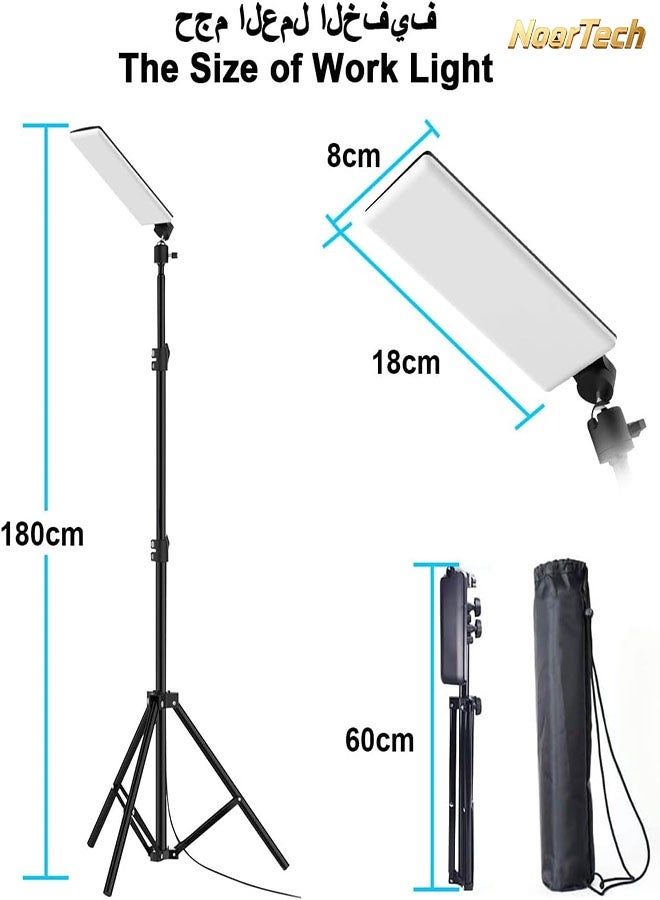 NoorTech Camping Light, Camping Work Light with Stand, 1680 Lumens Telescoping Camping Light Tripod, Led Camping Lights for Backcountry Camping, Stall Lighting, Outdoor BBQ, USB Interface Powered - Image 5