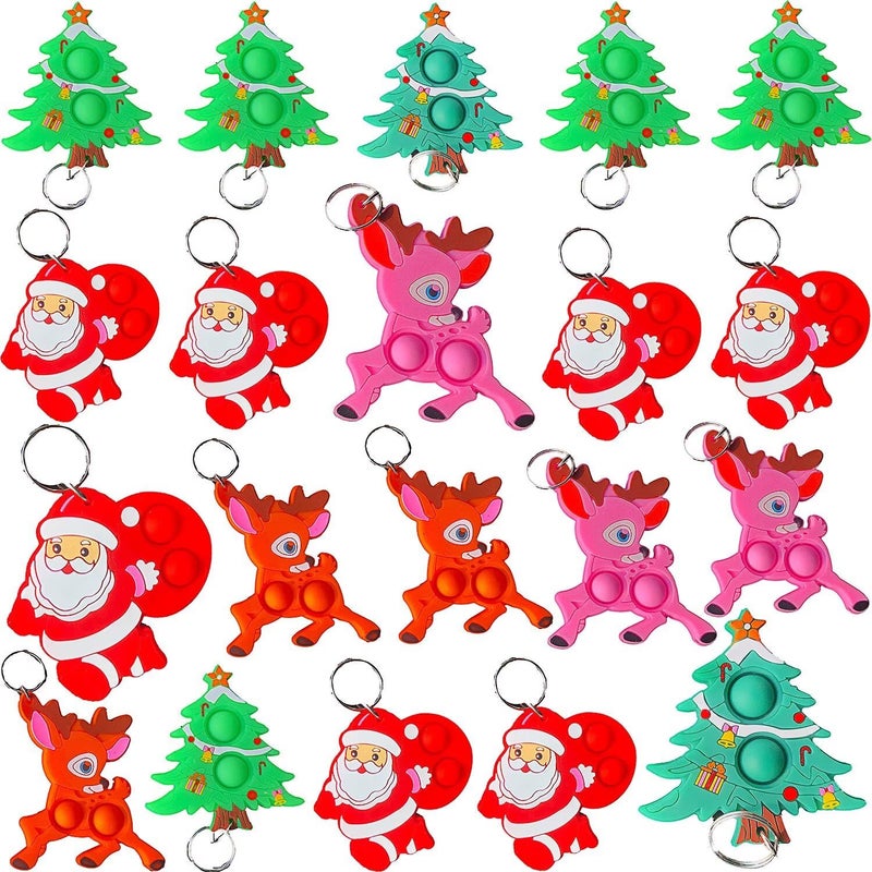 mypush popo 30 Packs Christmas Classroom Students Bulk Rainbow Bubbel Fidgets Gifts from Teach Mini Pop Holiday Rewards Party Favors for Kids Adult - Image 3