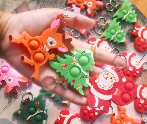 mypush popo 30 Packs Christmas Classroom Students Bulk Rainbow Bubbel Fidgets Gifts from Teach Mini Pop Holiday Rewards Party Favors for Kids Adult - Image 5