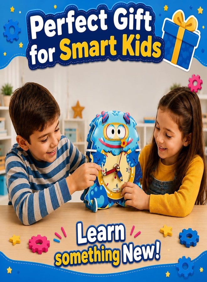 كيت 4 كيوريس لعبة ساعة Kit4Curious® التعليمية للأطفال من عمر 6 سنوات فما فوق | اصنع نموذج ساعة يعمل بنفسك | تروس، وقت، وحركة | نشاط تعليمي علمي وحرفي، هدية عيد ميلاد للأولاد والبنات - Image 5