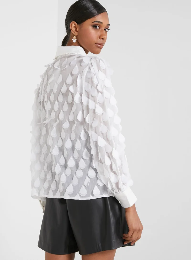 sister jane Button Detail Embellished Shirt
