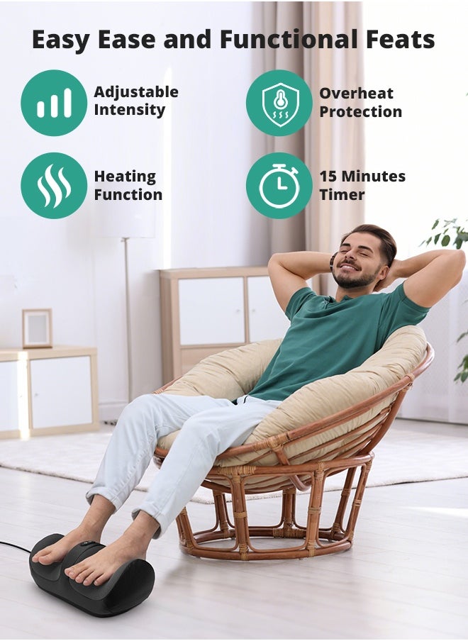 Medcursor Medcursor Foot Massager with Heat, Feet and Calf Massager Machine with Massage Roller, Adjustable Intensity for Foot Massage, Lightweight and Relax for Home or Office Use  - Image 2