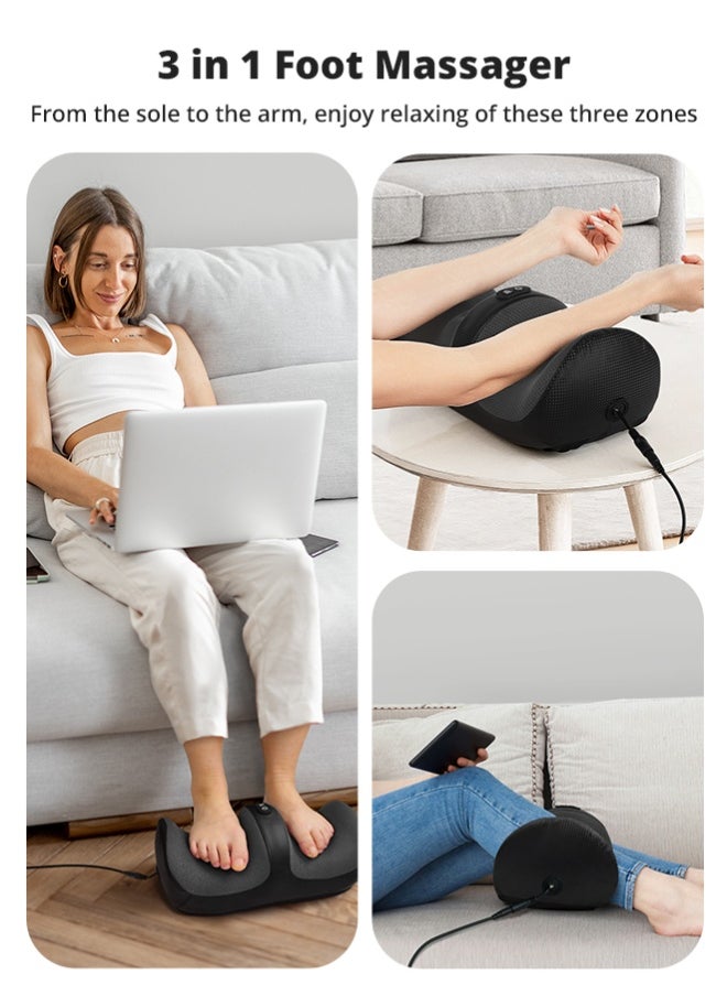 Medcursor Medcursor Foot Massager with Heat, Feet and Calf Massager Machine with Massage Roller, Adjustable Intensity for Foot Massage, Lightweight and Relax for Home or Office Use  - Image 3