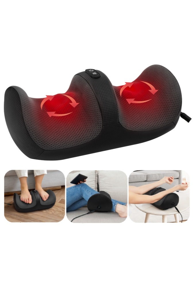 ميدكرسور مدلك قدمين مع تدفئة - ماكينة تدليك الساق والقدم مع بكرات مساج - شدة قابلة للتعديل، خفيف الوزن للاسترخاء في المنزل أو المكتب - Image 1