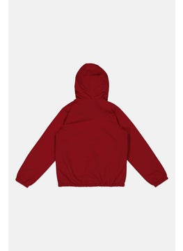 Franklin Marshall Kids Boy Brand Logo Windbreaker Jacket, Maroon  - Image 2