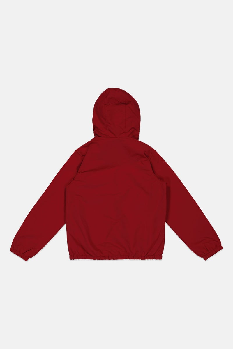 Franklin Marshall Kids Boy Brand Logo Windbreaker Jacket, Maroon - Image 2