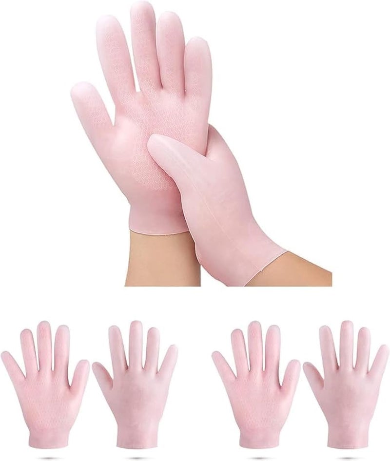 ARUP Moisturizing Gloves Soft Silicone Gloves Gel Spa Hydrating Gloves Aloe Lotion Gloves for Repairing Dry Cracked Aging Hands Eczema and Softening Rough Skin Calluses 1 Pair Free Size - Image 1