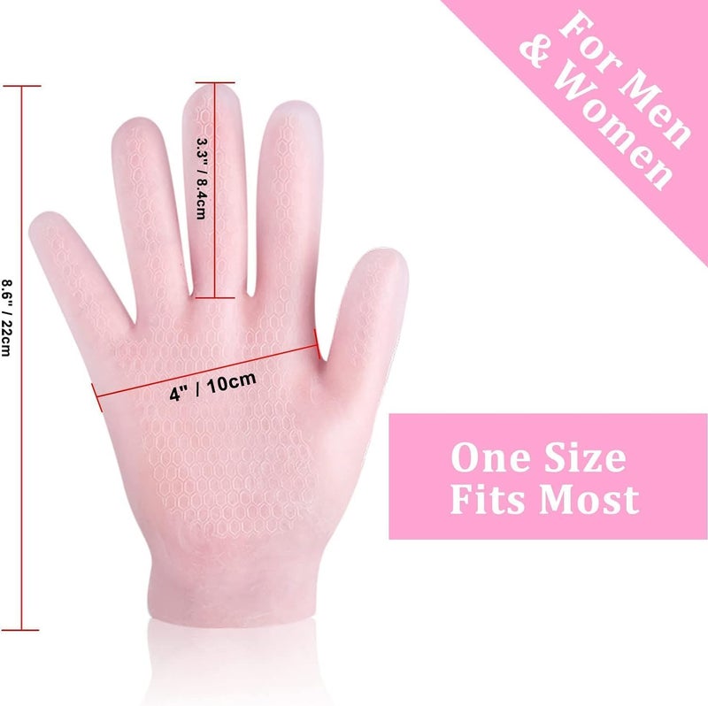 ARUP Moisturizing Gloves Soft Silicone Gloves Gel Spa Hydrating Gloves Aloe Lotion Gloves for Repairing Dry Cracked Aging Hands Eczema and Softening Rough Skin Calluses 1 Pair Free Size - Image 4