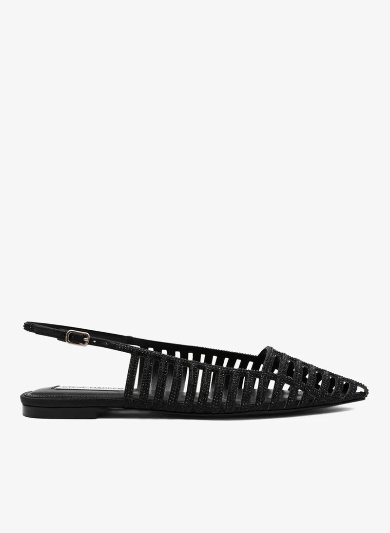 Steve madden lullaby women's black flat sandals shoes