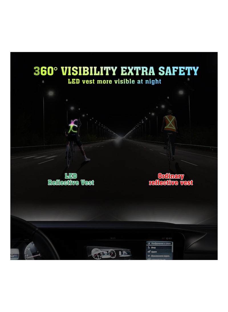 SOLARAE Led Reflective Running Vest, High Visibility Running Vest with Front Light for Outdoor Sports, Lightweight Anti-Slip Safety Running Vest with Multiple Colors, Rechargeable Running Light for any Outfit - Image 2