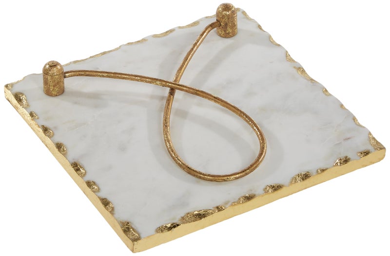 mud pie Mud Pie Gold Edge Napkin Holder 8 x 8 