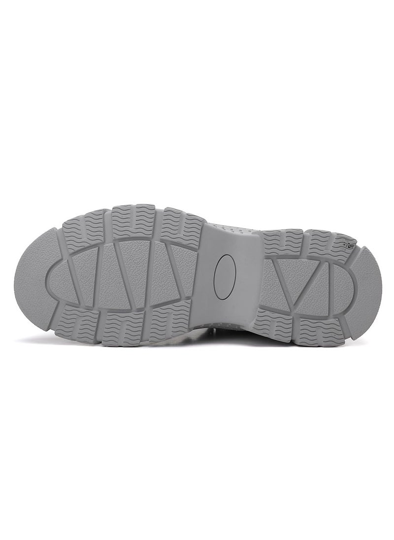 Sky View Boots Men's High Top Ankle Boots Anti-Slip Outdoor Hiking Fashionable Work Shoes Grey  - Image 4