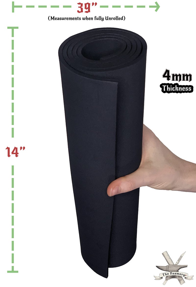 The Foamory EVA Foam Cosplay - 4mm (1mm to 10mm) - Black or White - 14" x 39" Sheet - Ultra High Density Craft Foam 85 kg/m3 - by The Foamory - Image 4