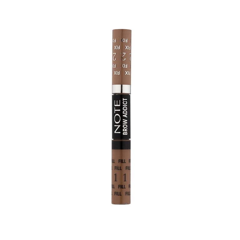 NOTE Cosmetics قلم حواجب و فرشاة كوزماتيك نوت 2 في 1 براو أديكت قلم حواجب رفيع و سميك و ماسكارا حواجب مقاومة للماء مظهر طبيعي أشقر داكن - Image 3