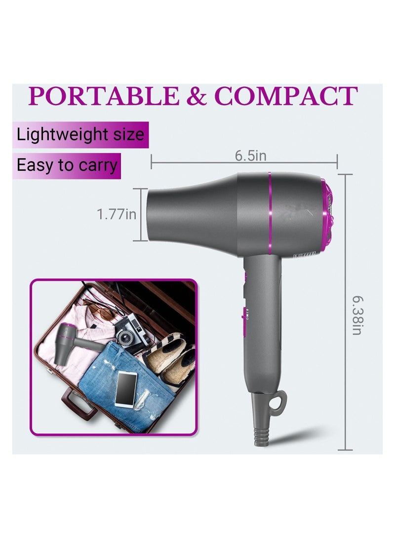 general Professional Compact Hair Dryer with Comb, Volumizer Brush, and Nozzle Attachment - Image 5