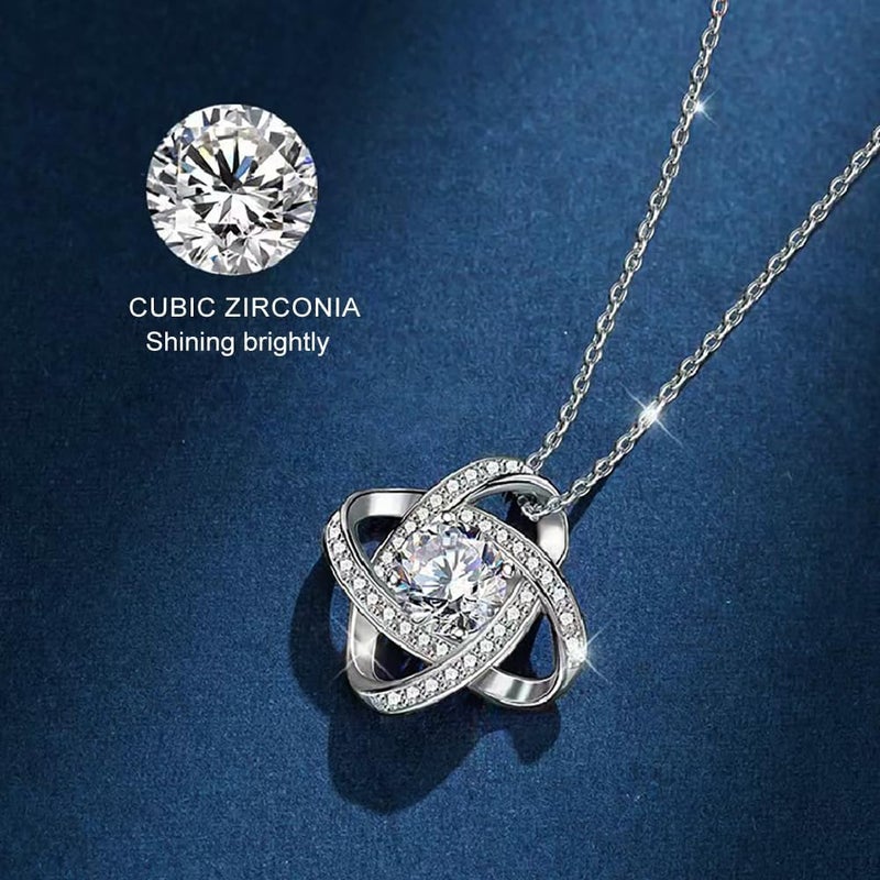 Excefore Jewelry Set for Women, Necklace Bracelet Earrings Set, Italian Four Leaf Clover Design Pendant with Cubic Zirconia, Allergy-Free Wedding Party Jewelry for Girl Mom Wife Friend - Image 4