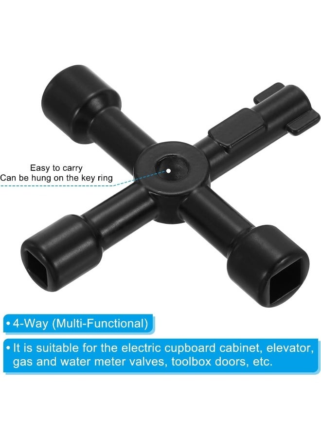 Biella Multi-Function 4-Way Utility Cross Key Wrench - Plumbing Wrench For Gas Electric Meter Cabinets Bleed Radiators  - Image 4