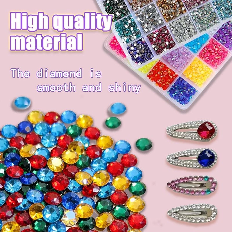 KOWVOWZ 40000Pcs 40 Colors Resin Jelly Rhinestones Kit for Bedazzling, DIY Bulk Resin Gems Set, Flatback Gem for Crafting with 3 Pcs 10ml Jewelry Glue, Multicolor 3mm Flatback Gems for Diamond Art Nail Art - Image 5