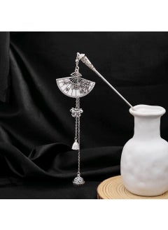 Chinese style vintage Plum Blossom Fan hairpin ancient style cheongsam Hanfu accessories step shake tassel Bell updo hairpinF88 F88