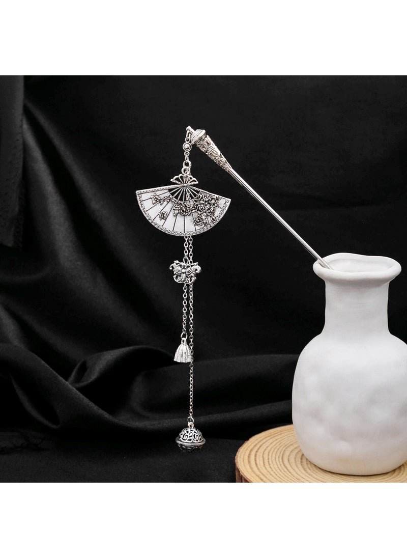 Generic - Chinese style vintage Plum Blossom Fan hairpin ancient style cheongsam Hanfu accessories step shake tassel Bell updo hairpinF88 F88 - Image 1