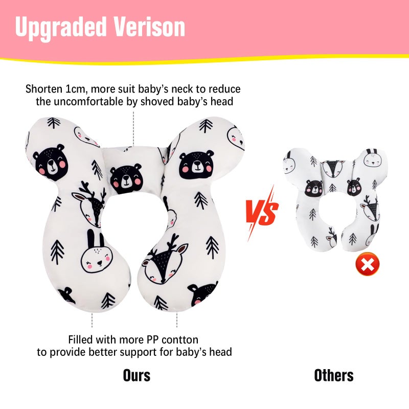 KAKIBLIN Baby Neck Pillow, Upgraded Baby Support Pillow,Babies Head Pillow,Neck Support Pillow for for Car Seat,Pushchair,Travel (Bear) - Image 5