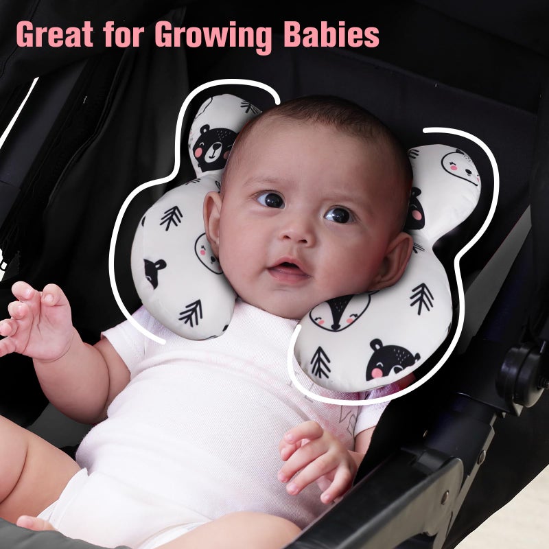 KAKIBLIN Baby Neck Pillow, Upgraded Baby Support Pillow,Babies Head Pillow,Neck Support Pillow for for Car Seat,Pushchair,Travel (Bear) - Image 4