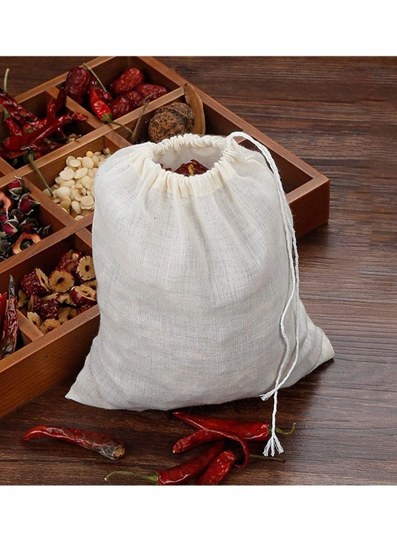 Filter Bag, Cheesecloth Bags Reusable, 10 Pieces Cheese Cloths for Straining, Cotton Muslin Bags Unbleached for Herbs Tea Coffee Cooking Brewing Straining (8 x 12 Inch)  - Image 2