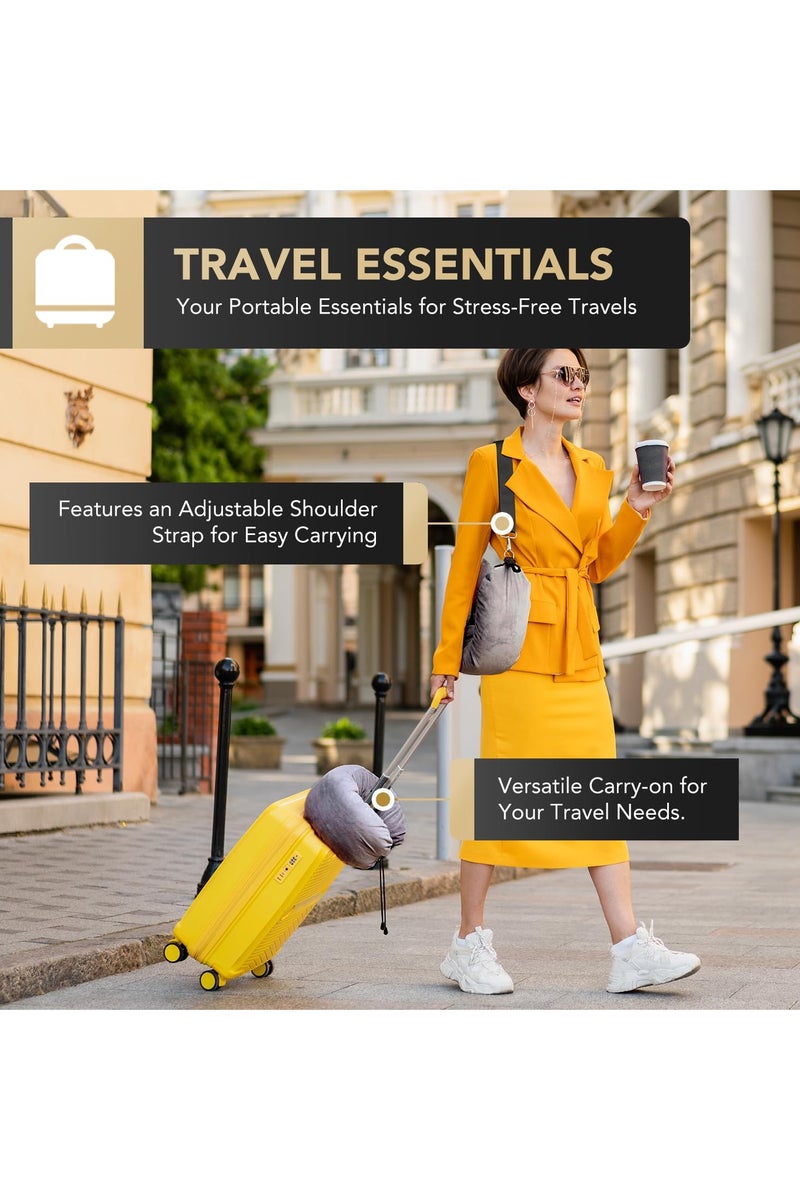Stuffable Neck Pillow for Travel, Adjustable U-shapes, Extra Luggage Storage Ideal 1-3 Days Travel Essentials, 3D Eye Mask Included, Grey - Image 4