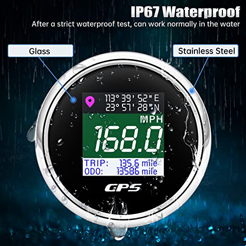 ARTILAURA GPS Speedometer 2-1/16" 52mm Digital Boat GPS Speedometer Gauge MPH Km/h Knot TFT Screen Antenna Odometer for AUTO Car Marine (Black & Silver) - Image 5
