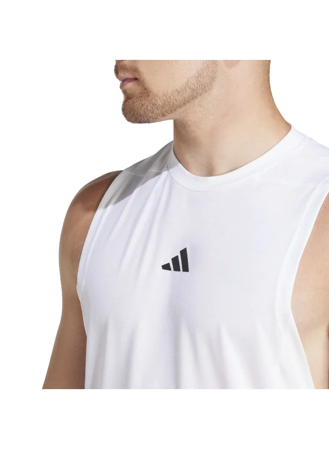 Adidas D4T Tank White Training Tops For Men XS