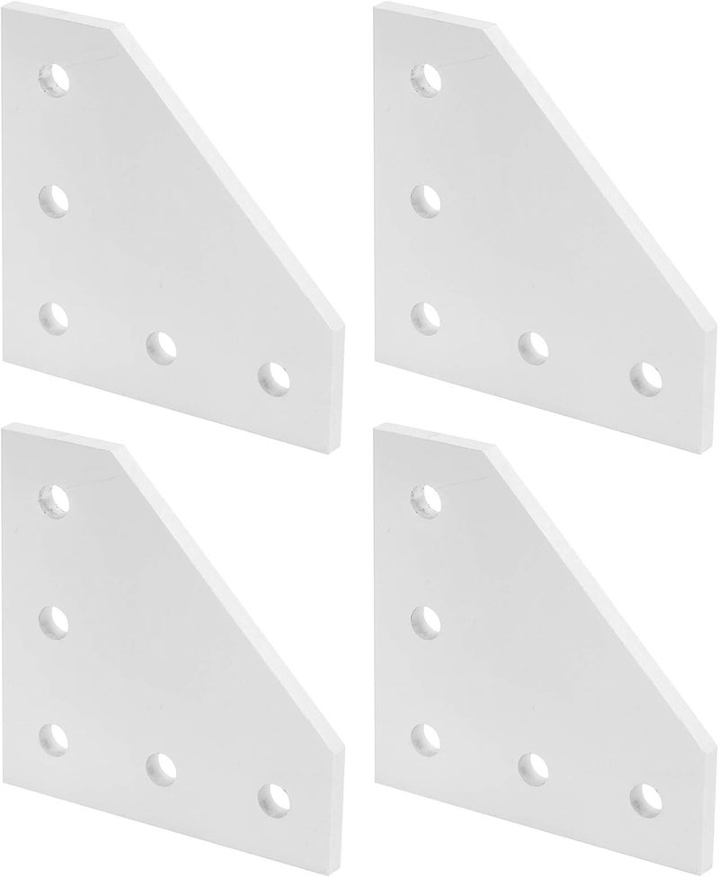 2020L Type Aluminum Alloy Right Angle Joining Plate 5 Hole Reinforcement Bracket 4Pcs - Image 1