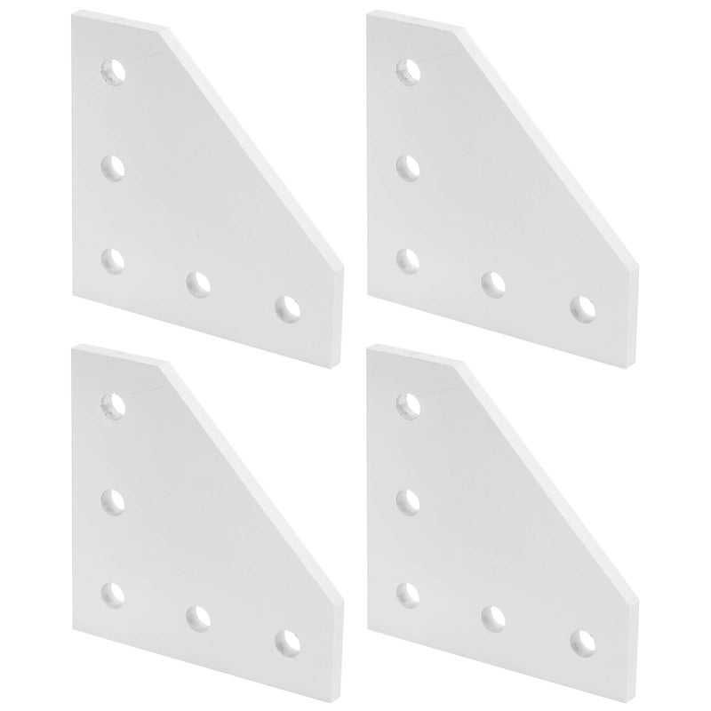 2020L Type Aluminum Alloy Right Angle Joining Plate 5 Hole Reinforcement Bracket 4Pcs - Image 2