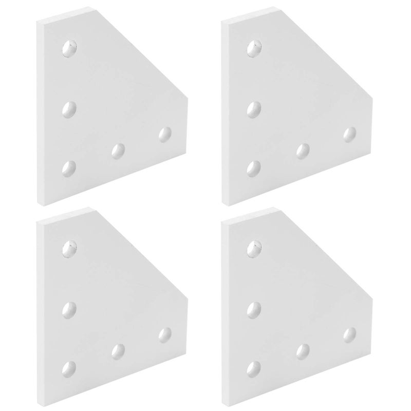2020L Type Aluminum Alloy Right Angle Joining Plate 5 Hole Reinforcement Bracket 4Pcs - Image 4