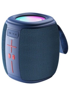 YSW14 Wireless Bluetooth Speaker with Deep Bass 66mm Driver, RGB Ambient Light Strip, USB & SD Card Support – Portable Stereo Sound System with Dual Playback Modes & 1200mAh Rechargeable Battery – Compact Outdoor Speaker – Blue