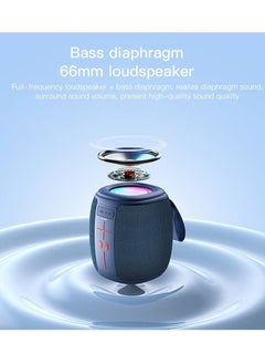 Yesido YSW14 Wireless Bluetooth Speaker with Deep Bass 66mm Driver, RGB Ambient Light Strip, USB & SD Card Support – Portable Stereo Sound System with Dual Playback Modes & 1200mAh Rechargeable Battery – Compact Outdoor Speaker – Blue  - Image 3