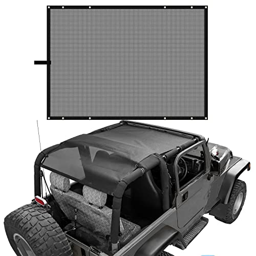 RT-TCZ RTTCZ for Jeep TJ Sunshade SunRoof Mesh Bikini Top Cover for Jeep Wrangler TJ 19972006 Black - Image 1