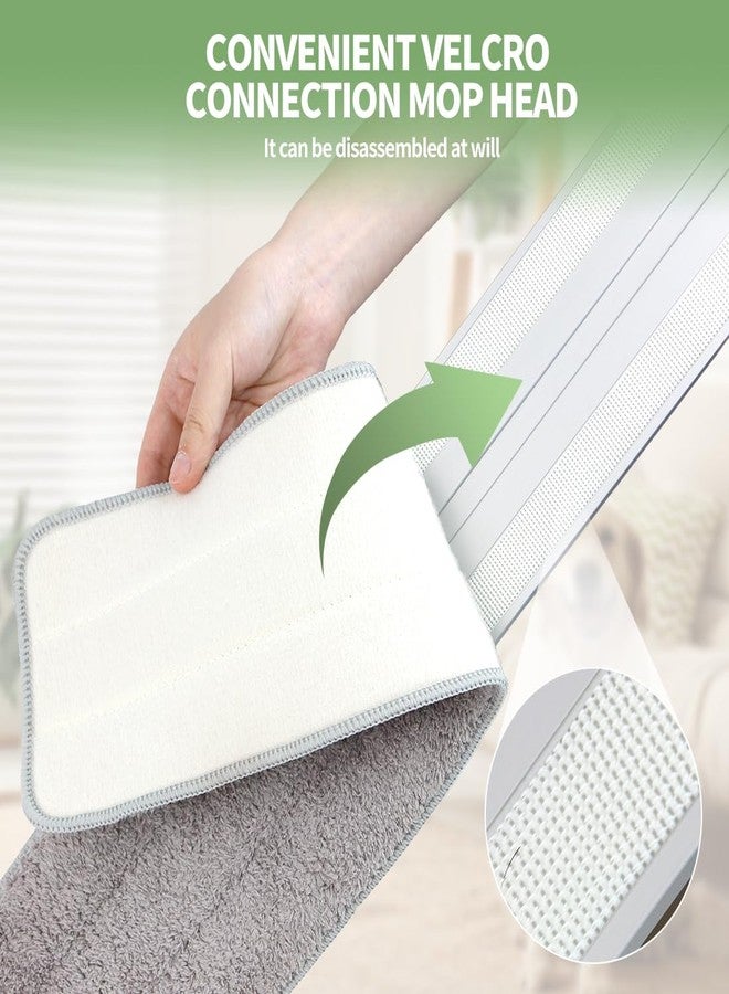 CQT Commercial Flat Microfiber Floor Mop Cleaning System 20" Inch Wet Dry and Dust Hardwood with 4 Washable Pads Cleaner for Laminate Tile Stainless Steel Handle and Extension (White) - Image 5