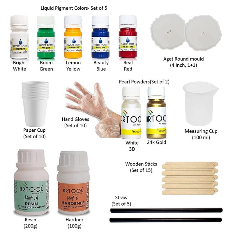 ARTOOL Premium Mica Powder Pearlescent Color Pigment Art Set for Epoxy Resin for Soap Making Nail Polish Lip Gloss Eye Shadow Slime Candle Jars 54g Original Set - Image 3
