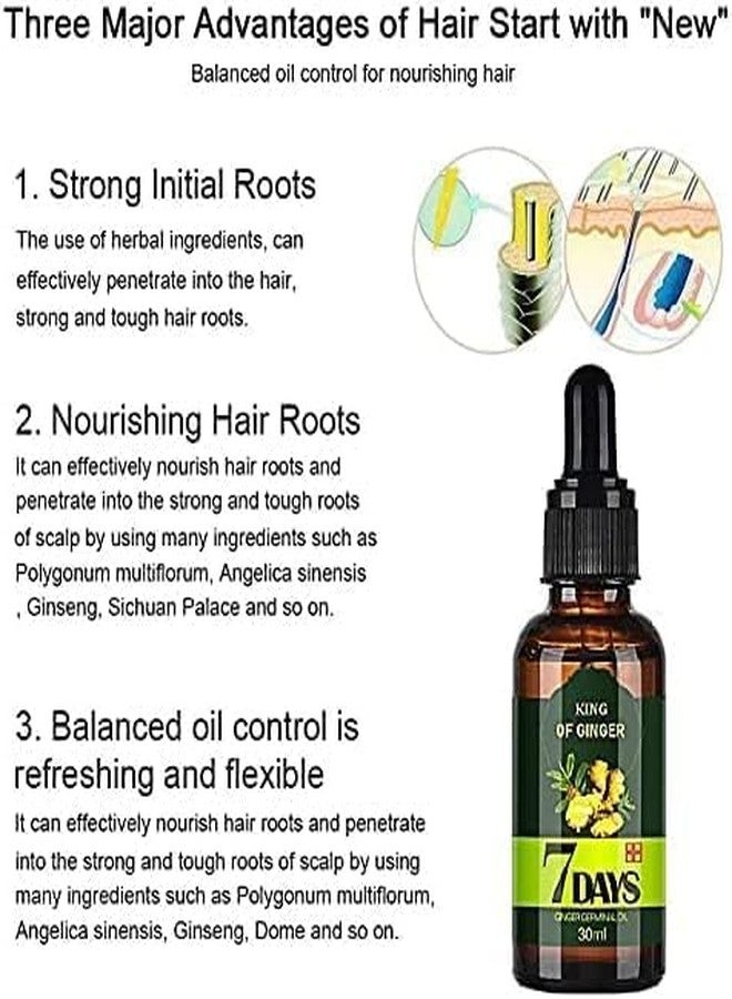 ROYALS RADIANCE King Of Ginger 7 Days Ginger Hair Nutrient Solution Ginger Germinal Oil 30 Ml - Image 3