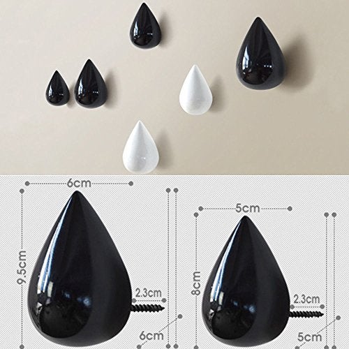 ESUPPORT Water Drop Shaped Coat Hanger Wall Mounted Decorative Hooks Hat Rack for Hanging Bathroom Dressing Room Wall Decoration - Image 2