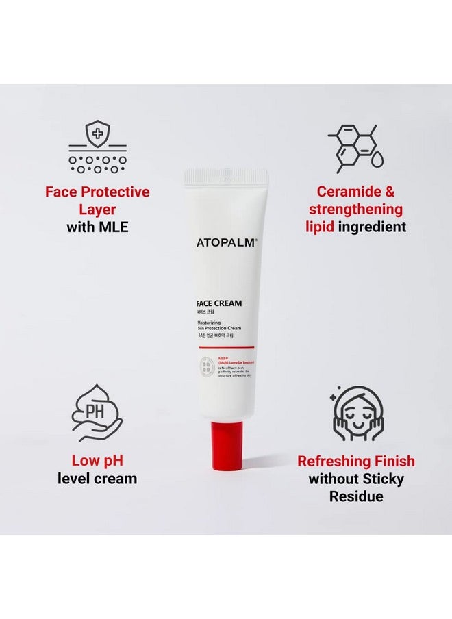 Atopalm - Face Cream 1.1 Fl. Oz. 35Ml Daily Hydrating Facial Moisturizer Low Ph Hypoallergenic Moisturizing Skin Barrier Cream With Vitamin E Vitamin B5 For Sensitive Skin - Image 1