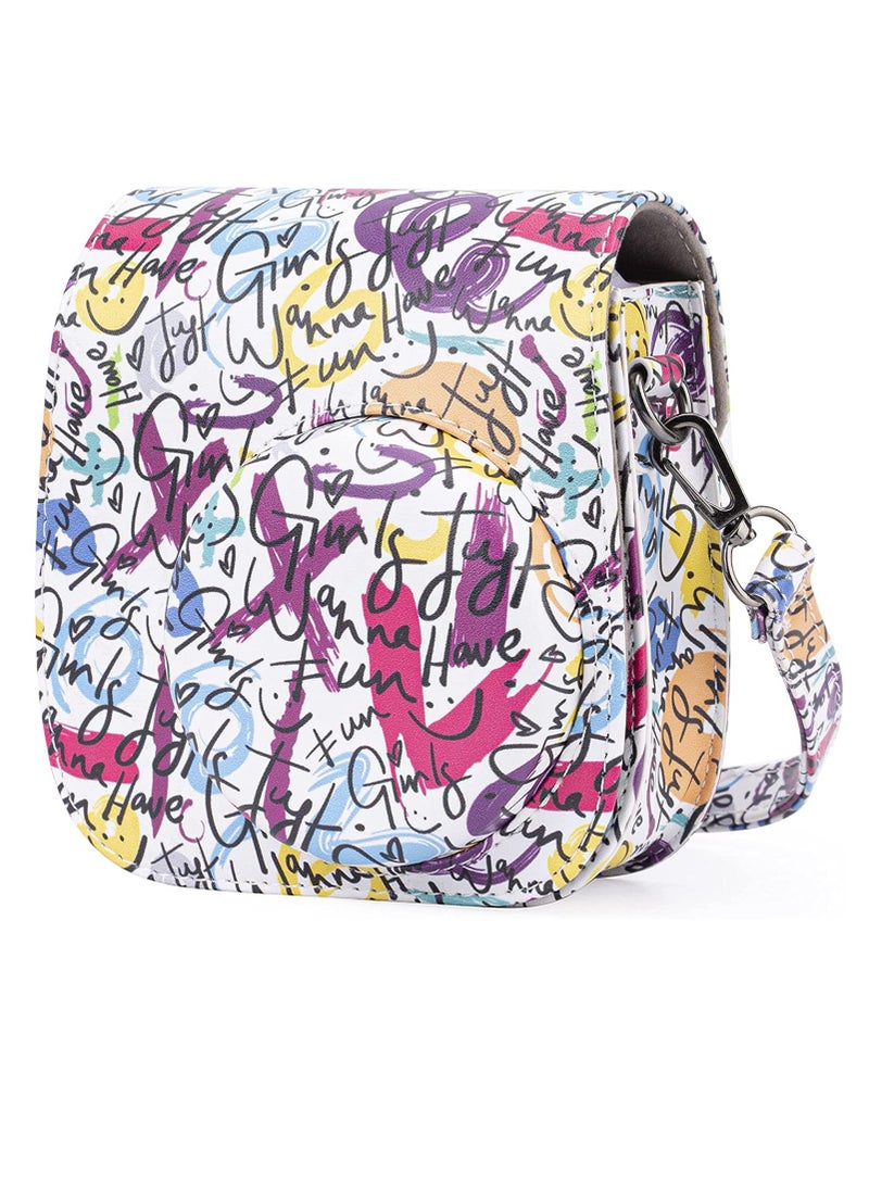 for Fujifilm Instax Protective Case PU Leather Instax Camera Compact Case for Fujifilm Instax Mini 11/9/8/8+ Instant Film Camera (Graffiti) - Image 5