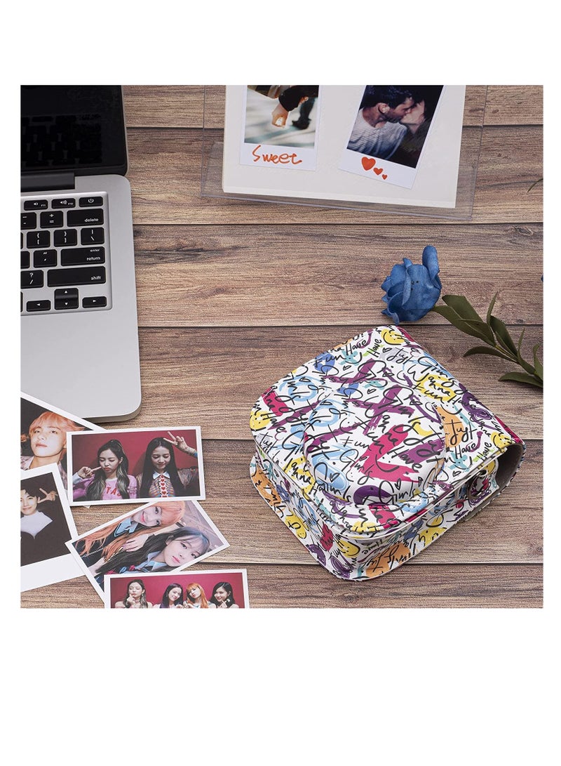 for Fujifilm Instax Protective Case PU Leather Instax Camera Compact Case for Fujifilm Instax Mini 11/9/8/8+ Instant Film Camera (Graffiti) - Image 4