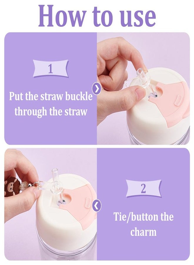 BENECREAT 120Pcs Acrylic Tumbler Straw Charm Blanks, Blank Straw Toppers Charm Accessories Compatible Straw Toppers Charm for Straw Caps Decoration - Image 4